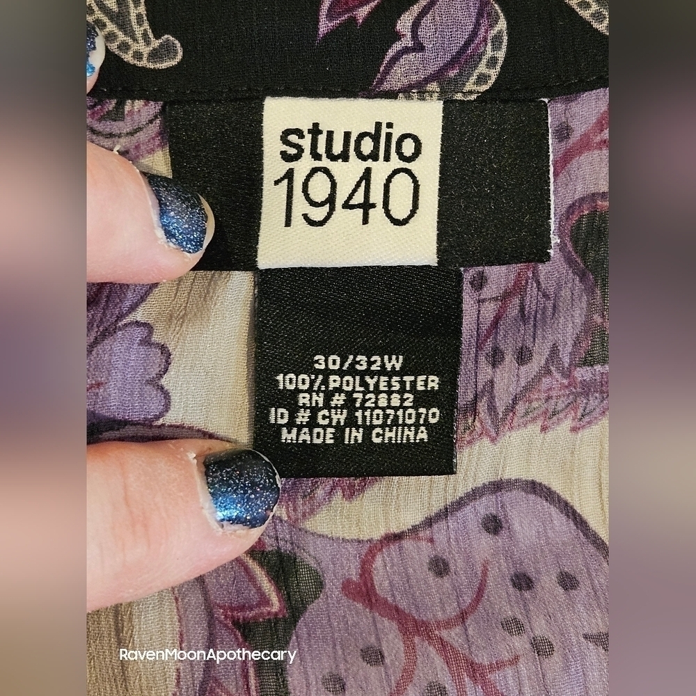 Studio 1940 30/32W Purple Shirt - Picture 7 of 13
